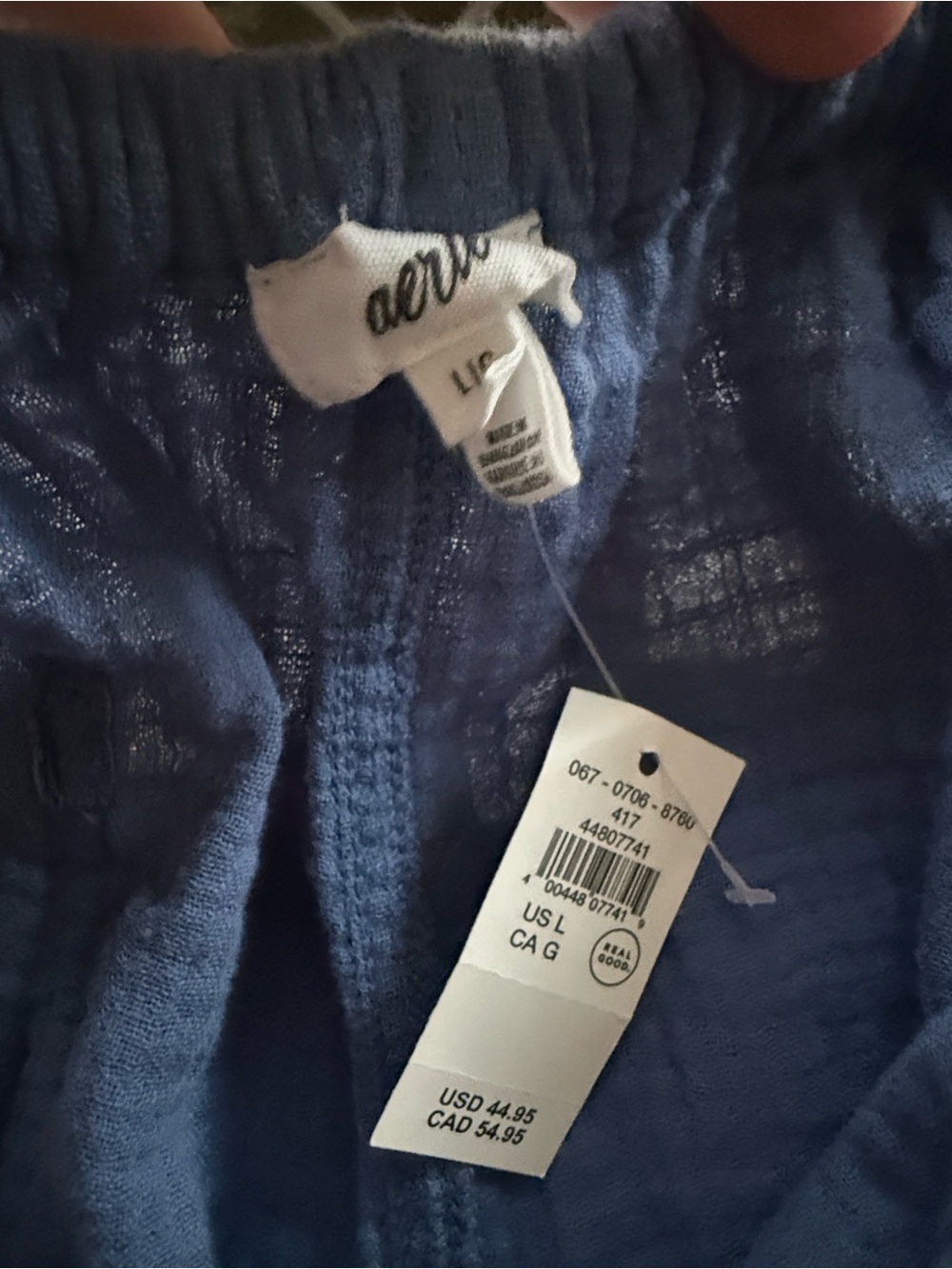 aerie Blue Drawstring Cargo Shorts 100% Cotton in Large - Picture 9 of 10